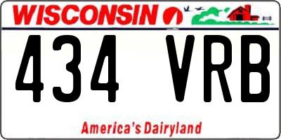 WI license plate 434VRB