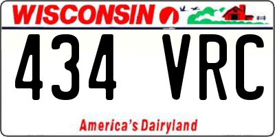WI license plate 434VRC