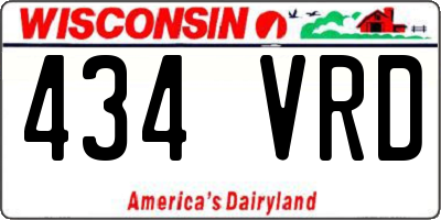 WI license plate 434VRD