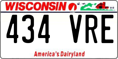 WI license plate 434VRE
