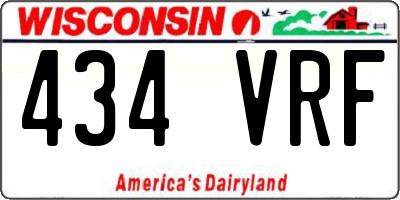 WI license plate 434VRF