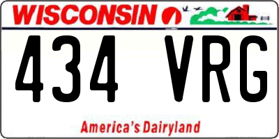 WI license plate 434VRG