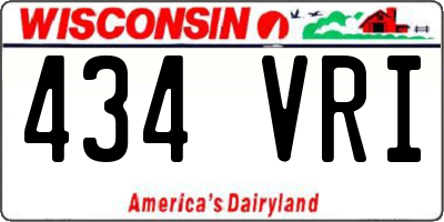 WI license plate 434VRI