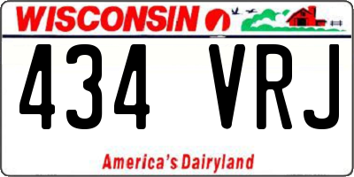 WI license plate 434VRJ