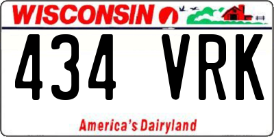 WI license plate 434VRK