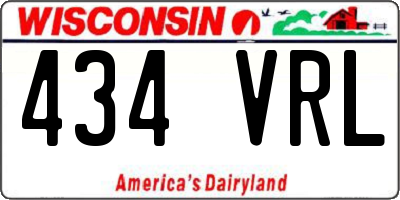 WI license plate 434VRL