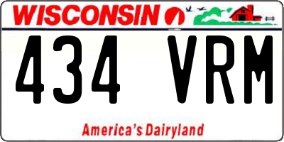 WI license plate 434VRM