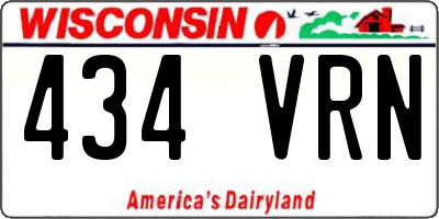 WI license plate 434VRN