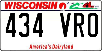 WI license plate 434VRO