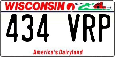 WI license plate 434VRP