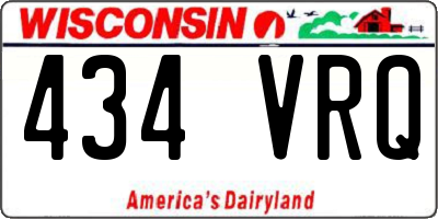 WI license plate 434VRQ