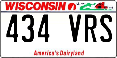 WI license plate 434VRS