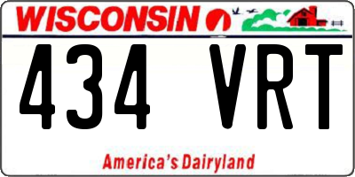 WI license plate 434VRT