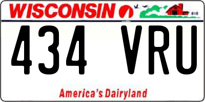 WI license plate 434VRU
