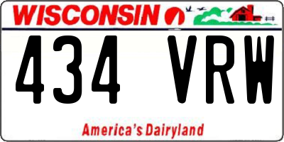 WI license plate 434VRW