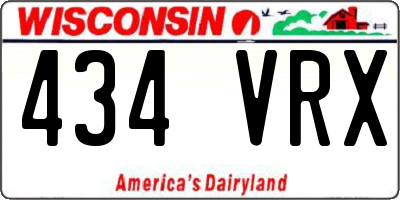 WI license plate 434VRX