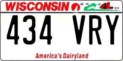 WI license plate 434VRY