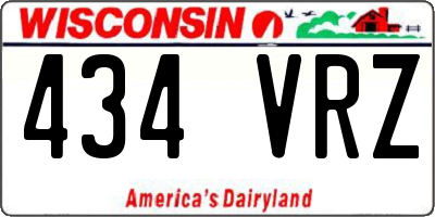 WI license plate 434VRZ