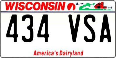 WI license plate 434VSA
