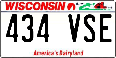 WI license plate 434VSE