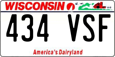 WI license plate 434VSF