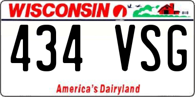 WI license plate 434VSG