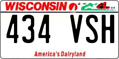 WI license plate 434VSH