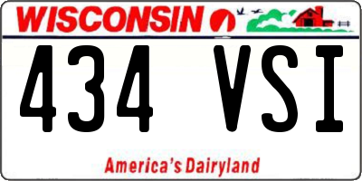 WI license plate 434VSI