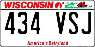 WI license plate 434VSJ
