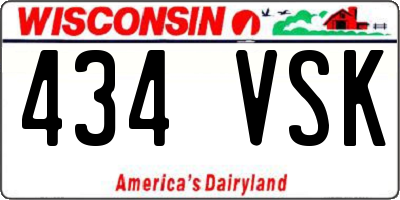 WI license plate 434VSK