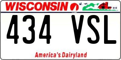 WI license plate 434VSL
