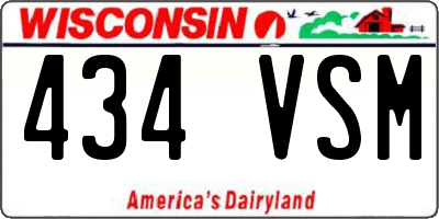 WI license plate 434VSM