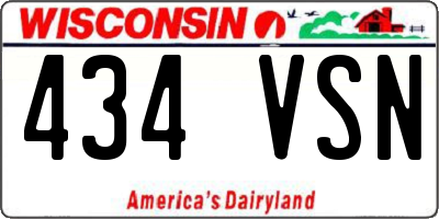 WI license plate 434VSN