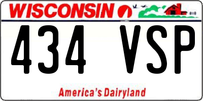 WI license plate 434VSP