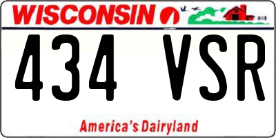 WI license plate 434VSR