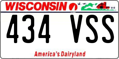 WI license plate 434VSS