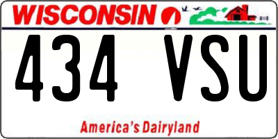 WI license plate 434VSU