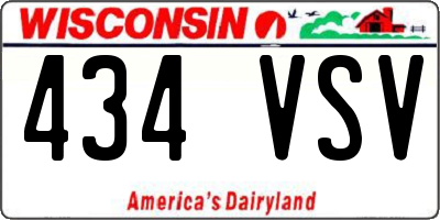 WI license plate 434VSV