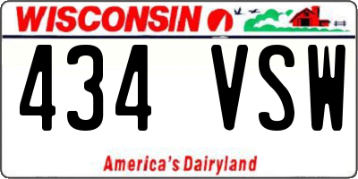 WI license plate 434VSW