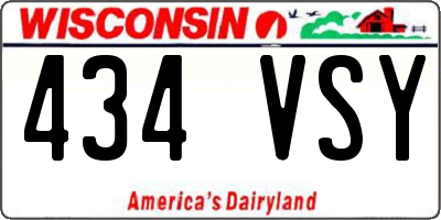 WI license plate 434VSY