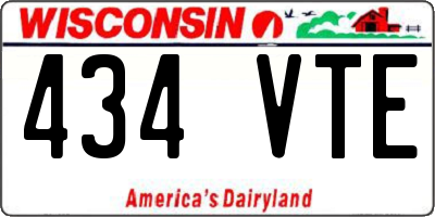 WI license plate 434VTE