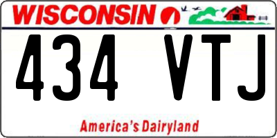 WI license plate 434VTJ