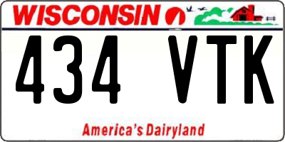 WI license plate 434VTK