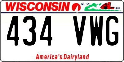 WI license plate 434VWG