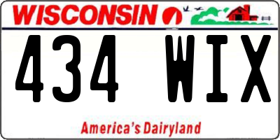 WI license plate 434WIX