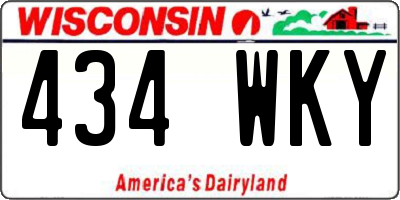 WI license plate 434WKY