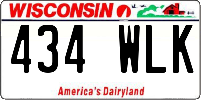 WI license plate 434WLK