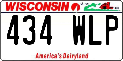 WI license plate 434WLP