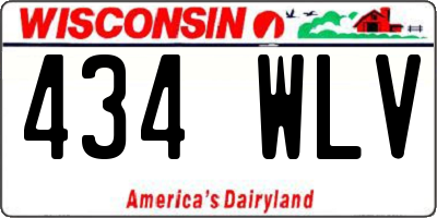 WI license plate 434WLV