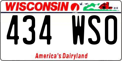 WI license plate 434WSO